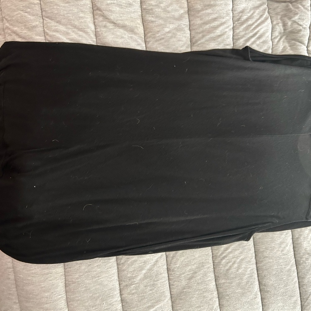 L.A.M.B. Black Sheath Midi Dress Casual Short Sleeve